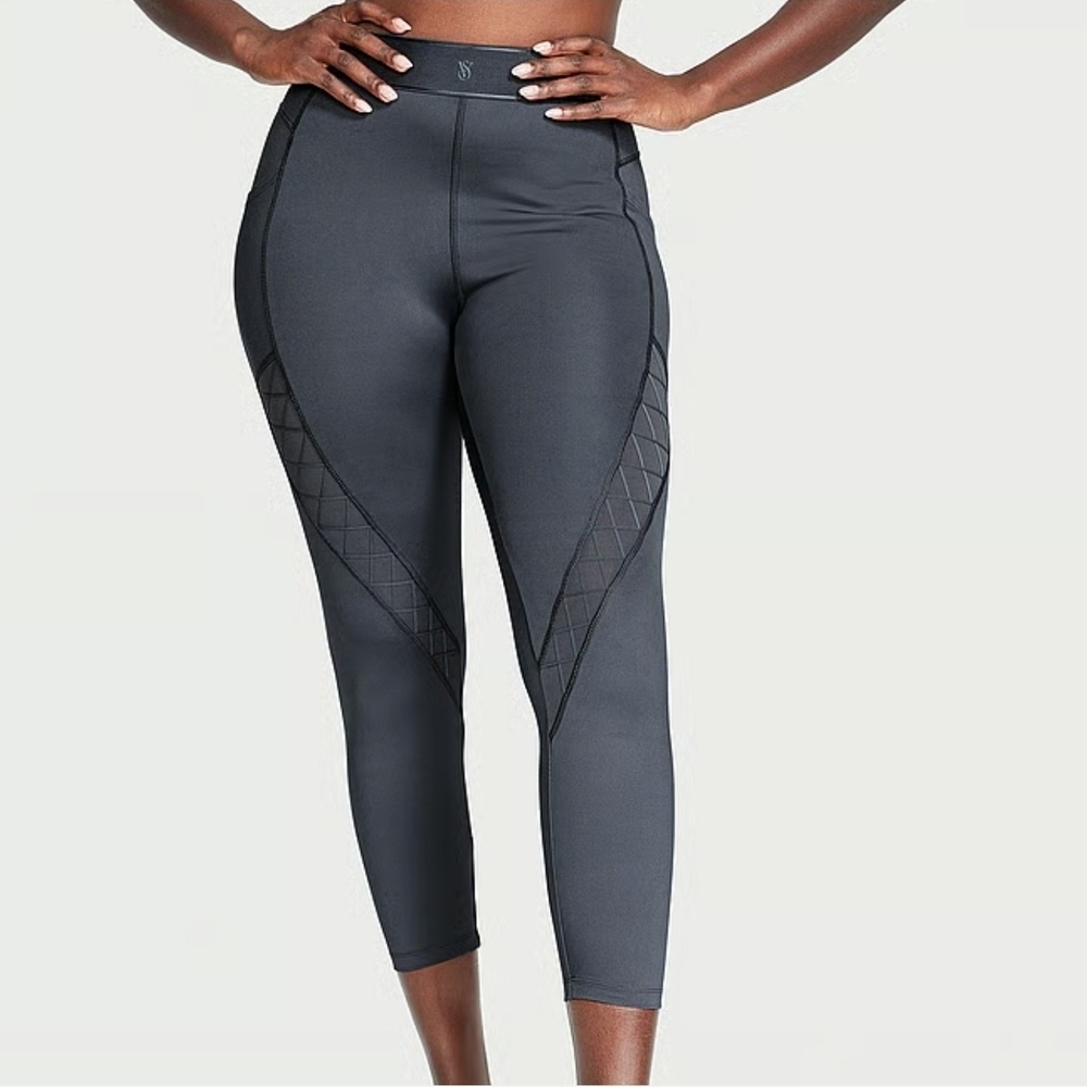Victoria's Secret Charcoal Leggings with Mesh Detail